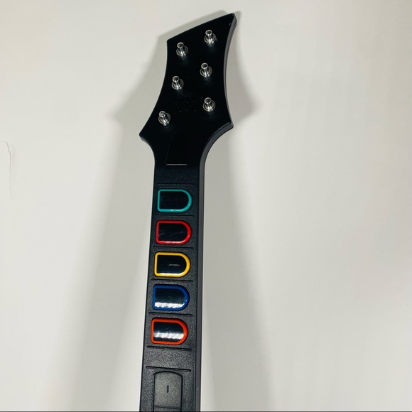 Wii Guitar Hero Wireless Controller Red White Starburst With Lego Rock Band Game - Picture 4 of 12